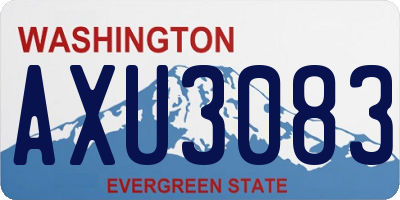 WA license plate AXU3083