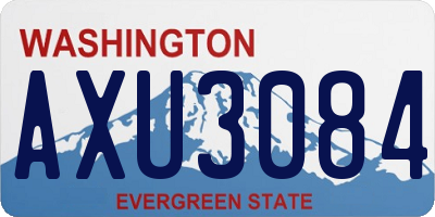WA license plate AXU3084