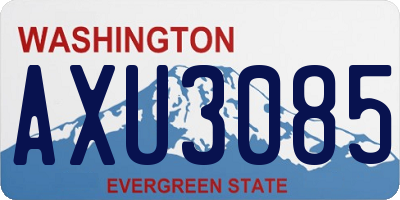 WA license plate AXU3085