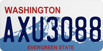 WA license plate AXU3088