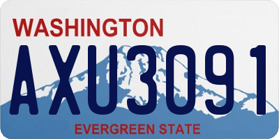 WA license plate AXU3091
