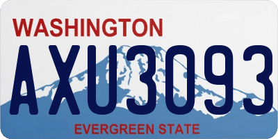 WA license plate AXU3093