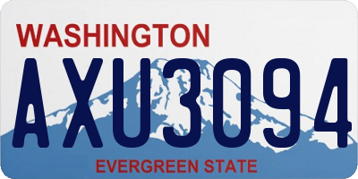 WA license plate AXU3094