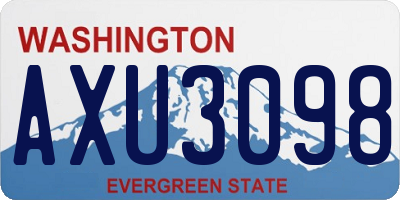 WA license plate AXU3098
