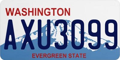 WA license plate AXU3099