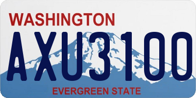 WA license plate AXU3100