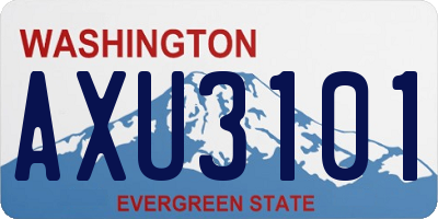 WA license plate AXU3101