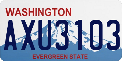 WA license plate AXU3103