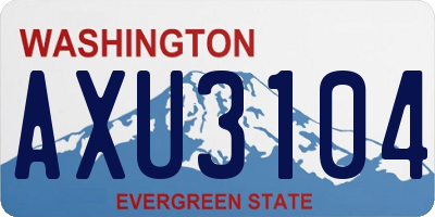 WA license plate AXU3104