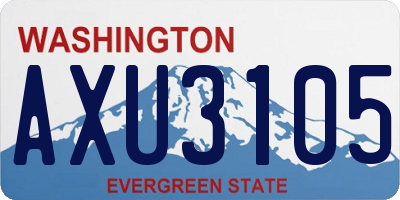 WA license plate AXU3105