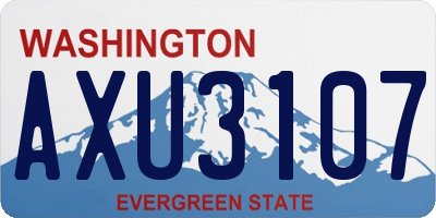 WA license plate AXU3107