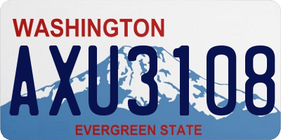 WA license plate AXU3108