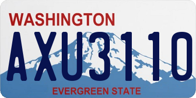 WA license plate AXU3110