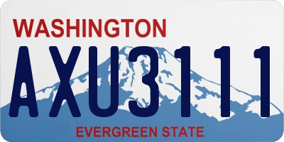 WA license plate AXU3111