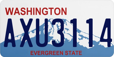 WA license plate AXU3114