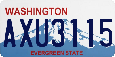 WA license plate AXU3115