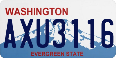 WA license plate AXU3116