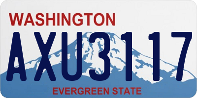 WA license plate AXU3117