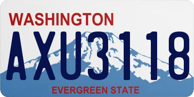 WA license plate AXU3118