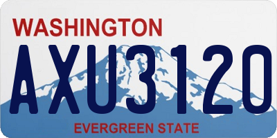 WA license plate AXU3120