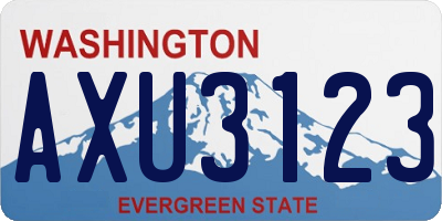 WA license plate AXU3123