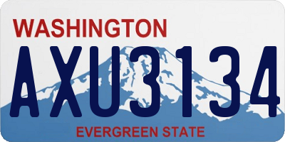 WA license plate AXU3134