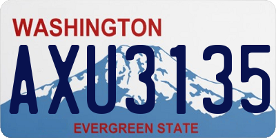 WA license plate AXU3135