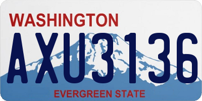 WA license plate AXU3136