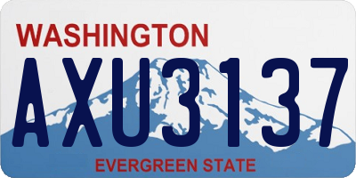WA license plate AXU3137