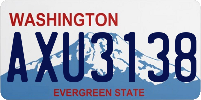 WA license plate AXU3138