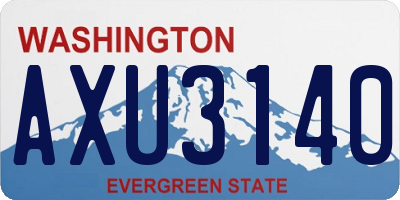 WA license plate AXU3140