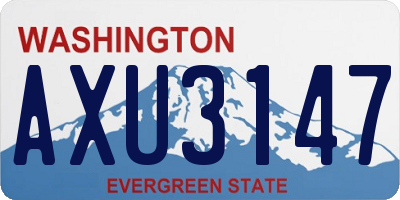 WA license plate AXU3147