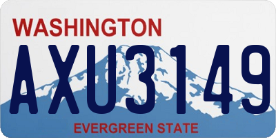 WA license plate AXU3149