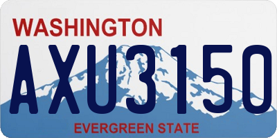 WA license plate AXU3150