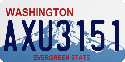 WA license plate AXU3151