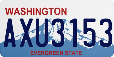 WA license plate AXU3153