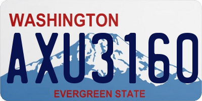WA license plate AXU3160