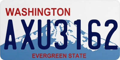 WA license plate AXU3162