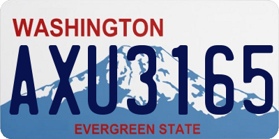 WA license plate AXU3165