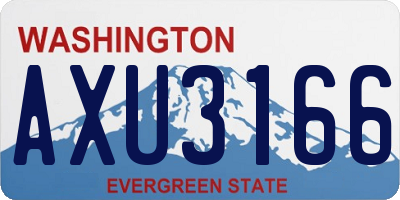 WA license plate AXU3166