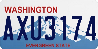WA license plate AXU3174