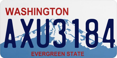 WA license plate AXU3184