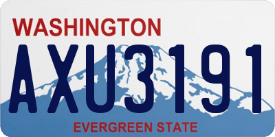 WA license plate AXU3191