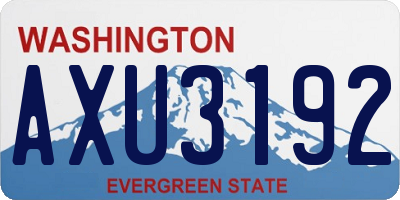 WA license plate AXU3192