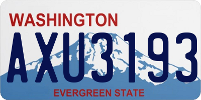 WA license plate AXU3193