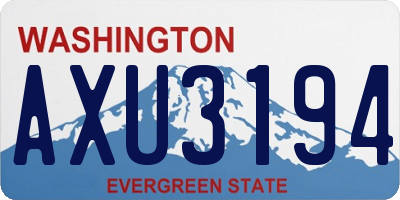 WA license plate AXU3194
