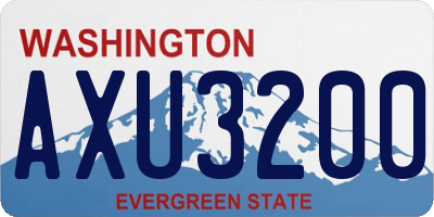 WA license plate AXU3200