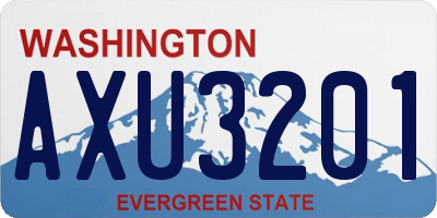 WA license plate AXU3201