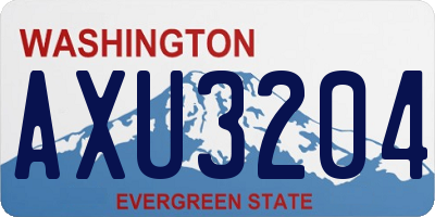 WA license plate AXU3204