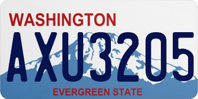 WA license plate AXU3205
